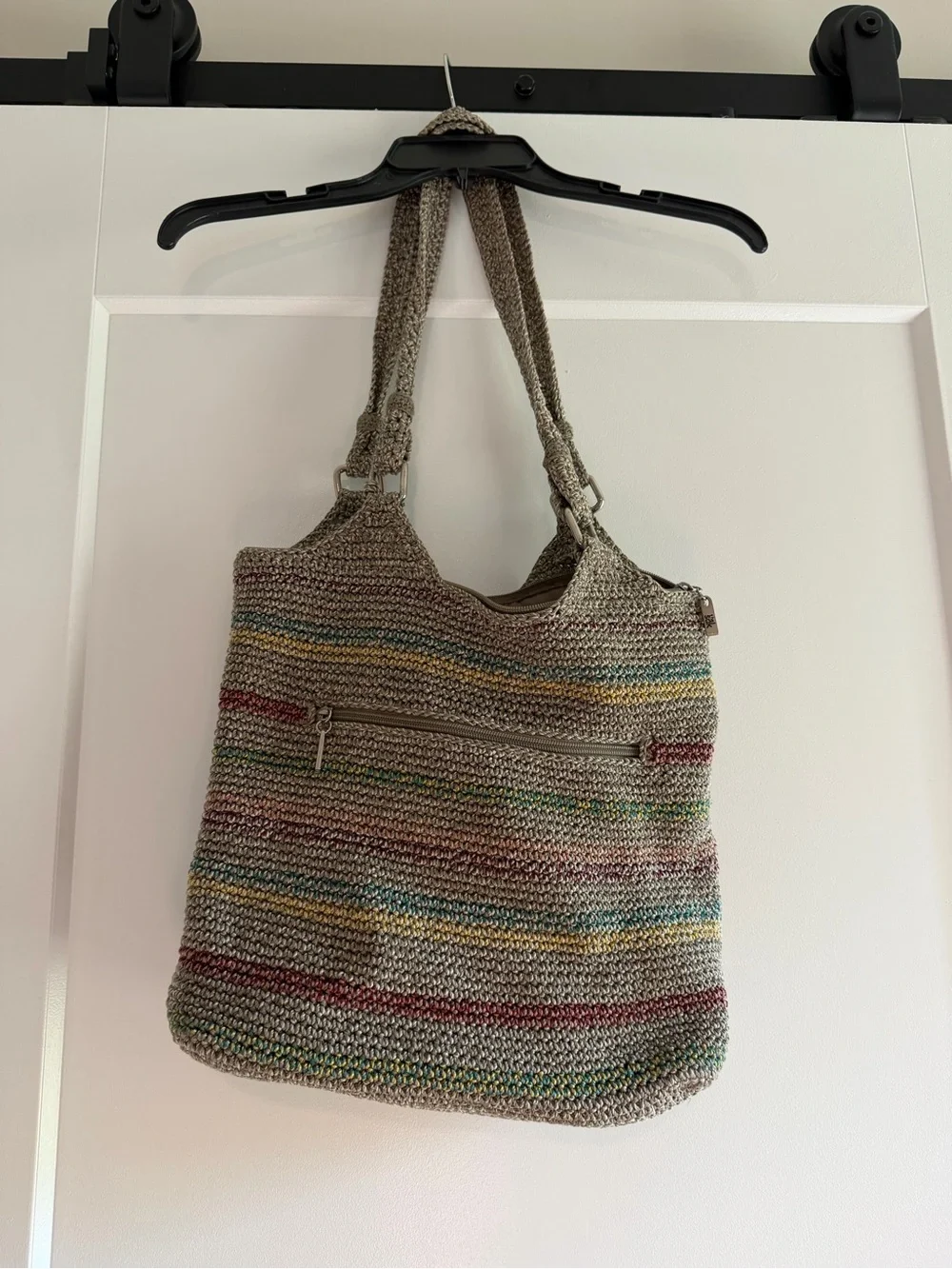 The Sak Taupe Multicolor Striped Hobo Bag